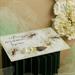 Tagliere Claraluna in vetro con coltellino decoro floreale verde 20x30 cm