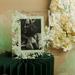 Portafoto Claraluna in vetro decoro floreale verde 18x23 cm