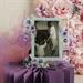 Portafoto Claraluna in vetro decoro floreale lilla