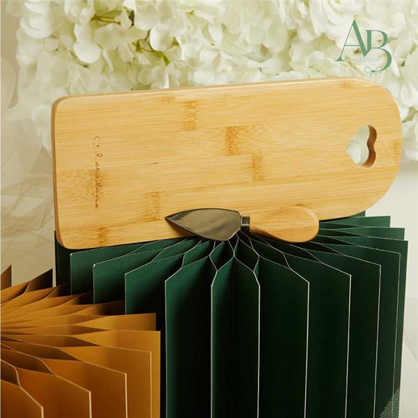 Tagliere bamboo grande con coltellino Claraluna
