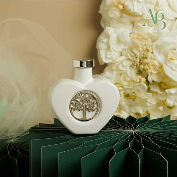 Oliera cuore Claraluna in porcellana con albero della vita in silver