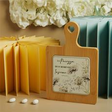 Tagliere bamboo Claraluna con foro decoro floreale verde