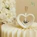Diffusore cuore Claraluna in porcellana bianca con cuore silver