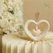 Diffusore cuore Claraluna in porcellana bianca con cuore tortora