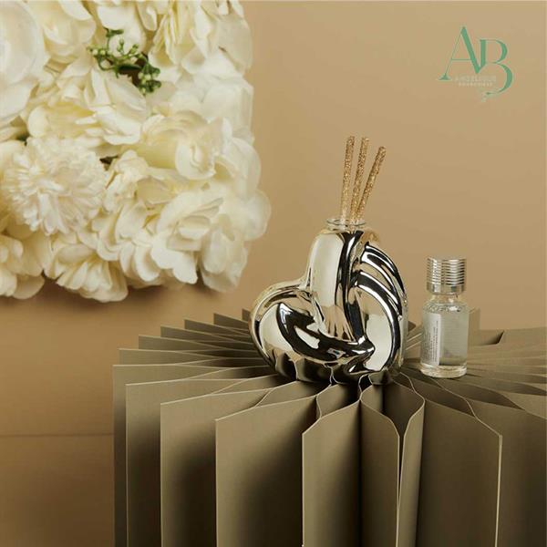 Diffusore cuore piccolo Claraluna in porcellana silver