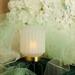 Lampada Claraluna piccola plissettata in vetro bianco