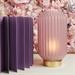 Lampada grande Claraluna plissetata in vetro di colore lilla