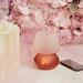 Lampada led Claraluna in vetro rosa con telecomando