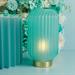 Lampada grande Claraluna plissettata in vetro di colore azzurro