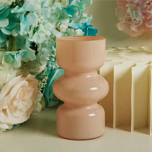 Vaso tubo Claraluna in vetro rosa