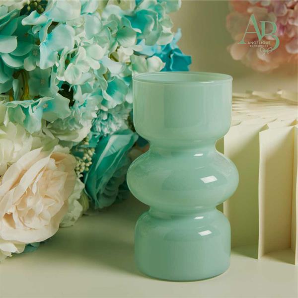 Vaso tubo Claraluna in vetro di colore azzurro