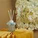 Diffusore Claraluna in vetro azzurro decoro fiori con 50 ml di essenza