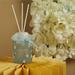 Diffusore Claraluna in vetro azzurro decoro fiori con 120 ml di essenza