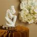 Coppia innamorati Claraluna in gesso con cuore su base silver