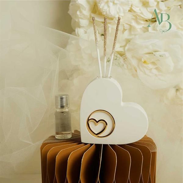 Diffusore cuore Claraluna in gesso con cuore oro