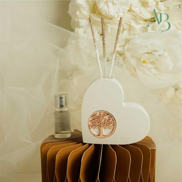Diffusore cuore Claraluna in gesso con albero della vita oro rosa
