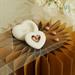 Scatolina cuore Claraluna in gesso con candela e applicazione oro rosa