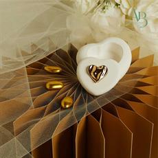 Scatolina cuore Claraluna in gesso con applicazione oro
