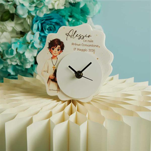 Orologio Claraluna in gesso per comunione maschio