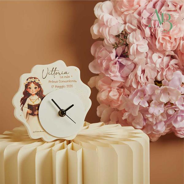 Orologio Claraluna in gesso per comunione femmina