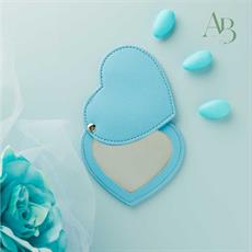Specchietto cuore Claraluna in tessuto azzurro