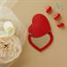 Specchietto Claraluna in tessuto a forma di cuore rosso