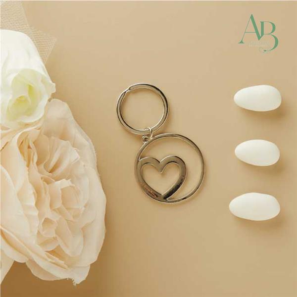 Portachiavi Claraluna grande cuore silver