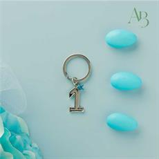 Portachiave Claraluna piccolo colore silver numero 1 per maschietto
