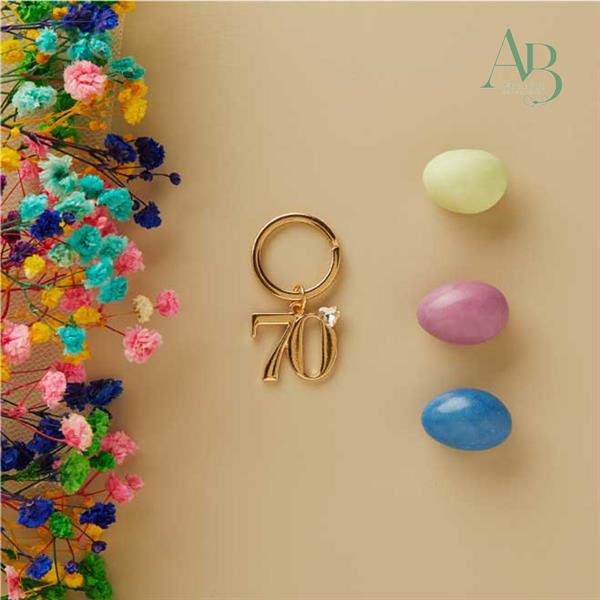 Portachiave Claraluna piccolo colore oro numero 70