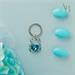 Portachiave Claraluna piccolo colore silver orso con cuore blu
