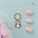 Portachiave Claraluna piccolo colore oro orso con cuore rosa