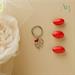 Portachiave Claraluna piccolo colore silver con quadrifoglio con cuore rosso