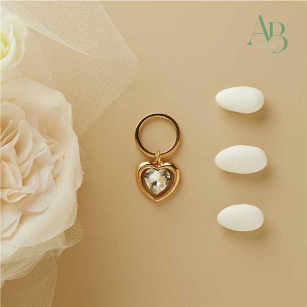 Portachiave Claraluna piccolo colore oro con cuore