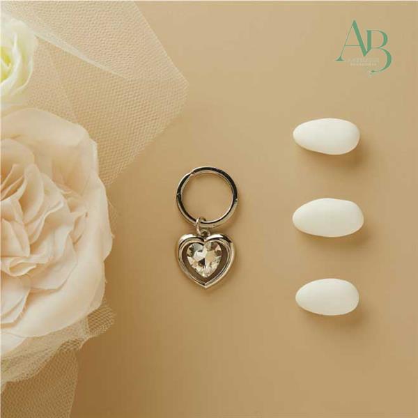 Portachiave Claraluna piccolo colore silver con cuore