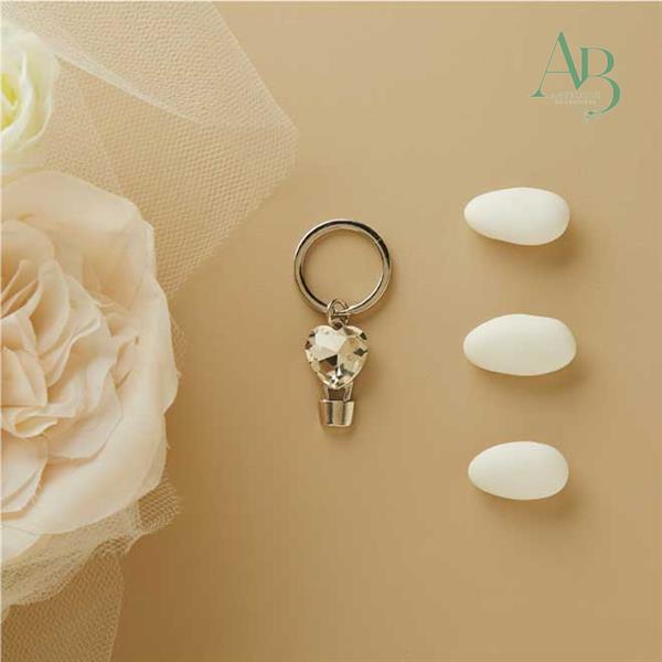 Portachiave Claraluna piccolo colore silver con mongolfiera