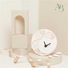 Orologio Claraluna in gesso decoro cuore rosa