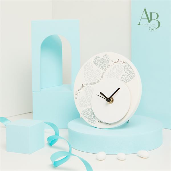 Orologio Claraluna in gesso decoro cuore verde