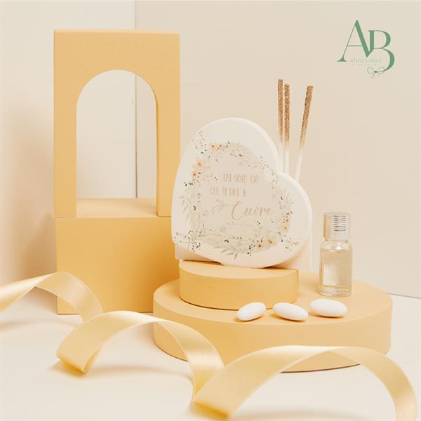 Diffusore Claraluna in gesso decoro floreale rosa