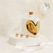 Oliera Claraluna in porcellana con cuore gold 9x4x10,6cm, capacità 200 ml