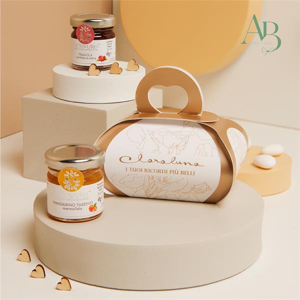 Marmellata mandarino 40 grammi+crema nocciola 40grammi Claraluna