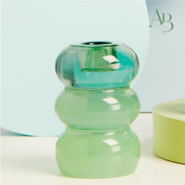 Candelabro Claraluna grande in vetro di colore verde