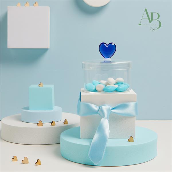 Scatolina Claraluna in vetro con cuore blu