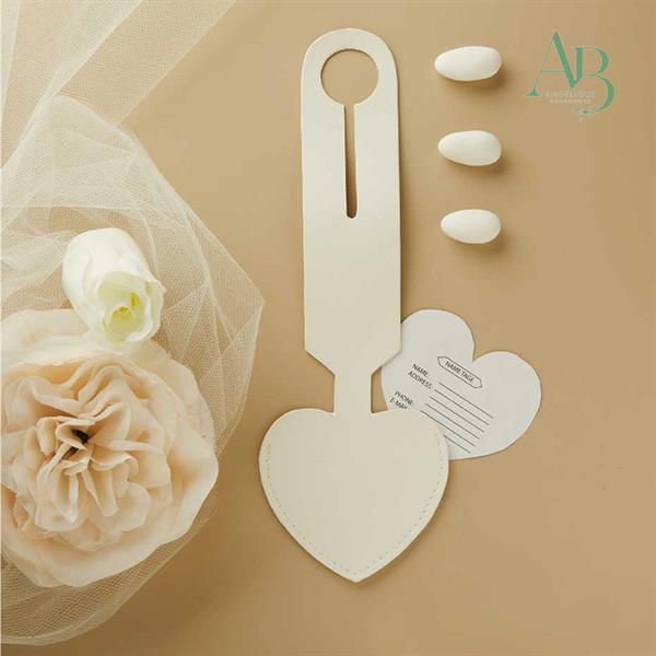 Tag Claraluna per valigia in tessuto a forma di cuore bianco
