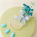 Porta confetti Claraluna azzurro con fiori senza confetti