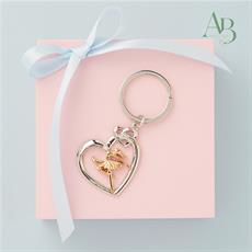 Portachiavi Claraluna grande ballerina silver/oro
