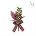 Pick Natalizio pigna con bacche rosse + fiocchi h.15 cm