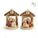 Gruppo natività spiritosa in resina con capanna 9,8 cm 2 soggetti assortiti