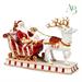 Slitta con renne e babbo natale in resina h.33,5 cm con musica e luci