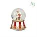 Carillon con globo in vetro e renna con albero di natale in resina h.14,4 cm