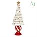 Albero di natale bianco su sfera in resina con decorazioni in oro h.42,3 cm